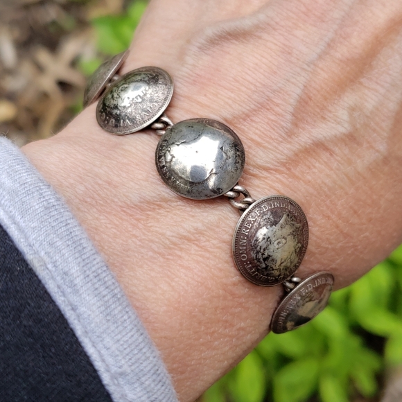 Sterling coin bracelet, British, young Victoria - Picture 7 of 7